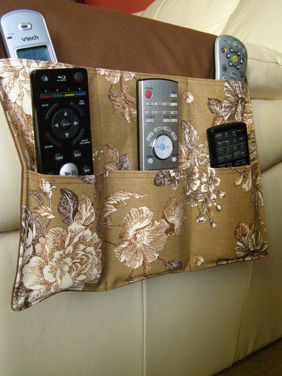 TV/DVD Remote Control Caddy Organizer 6 pocket Neutral Brown