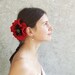 Red Poppy hair clip and brooch fascinator felted flower brooch Weddings oht for her fall autumn fashion under 25