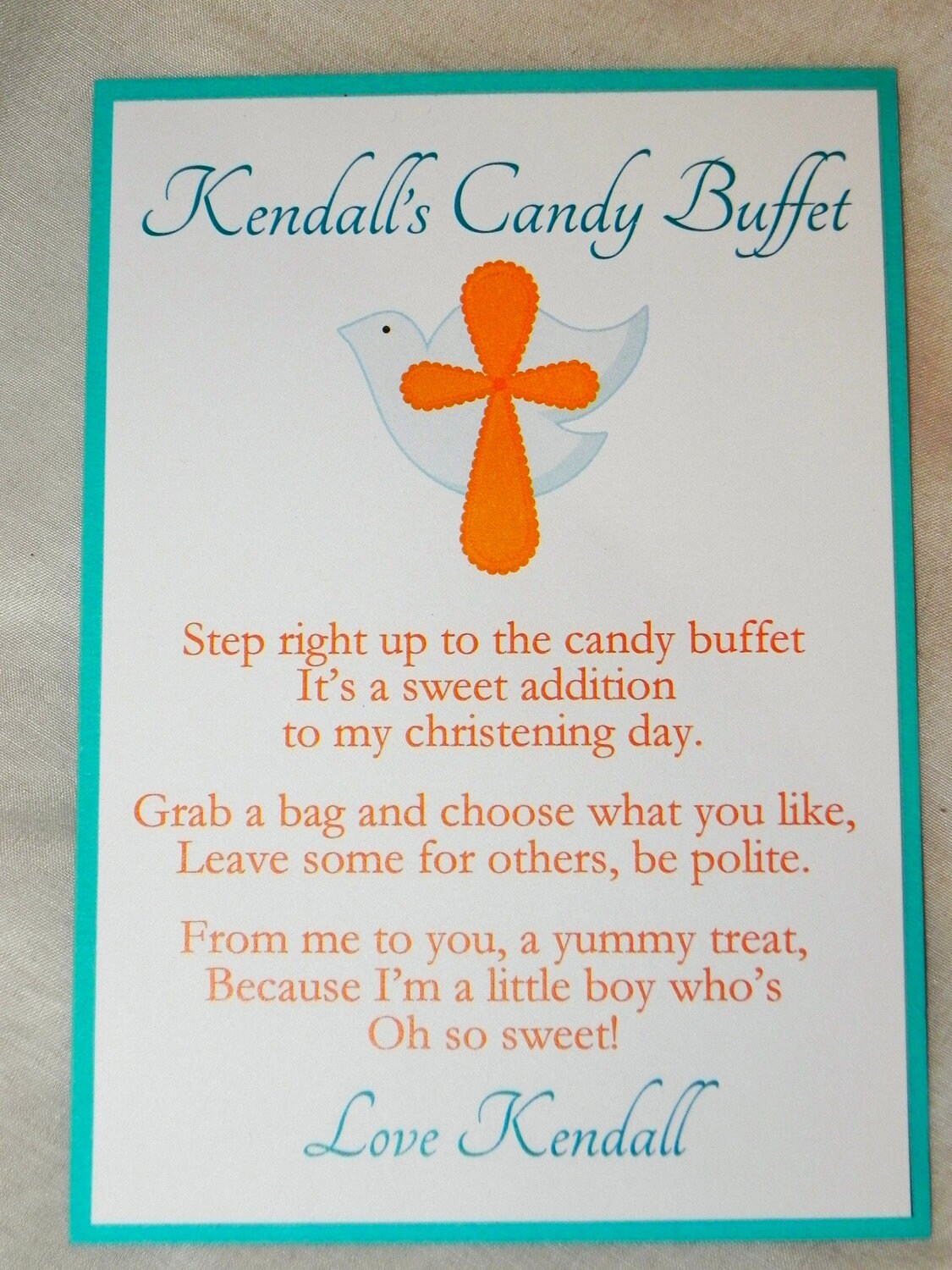 PRINTABLE Candy Buffet Sign/Sweets Table Sign in orange and