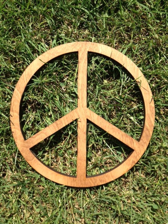 12 INCH Wood Peace Sign Wall Art by WoodWearbyandrea on Etsy