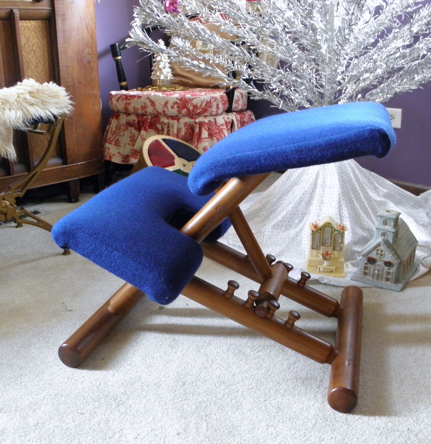 Vintage Kneeling Chair Ergonomic Chair Teak Wood Balans