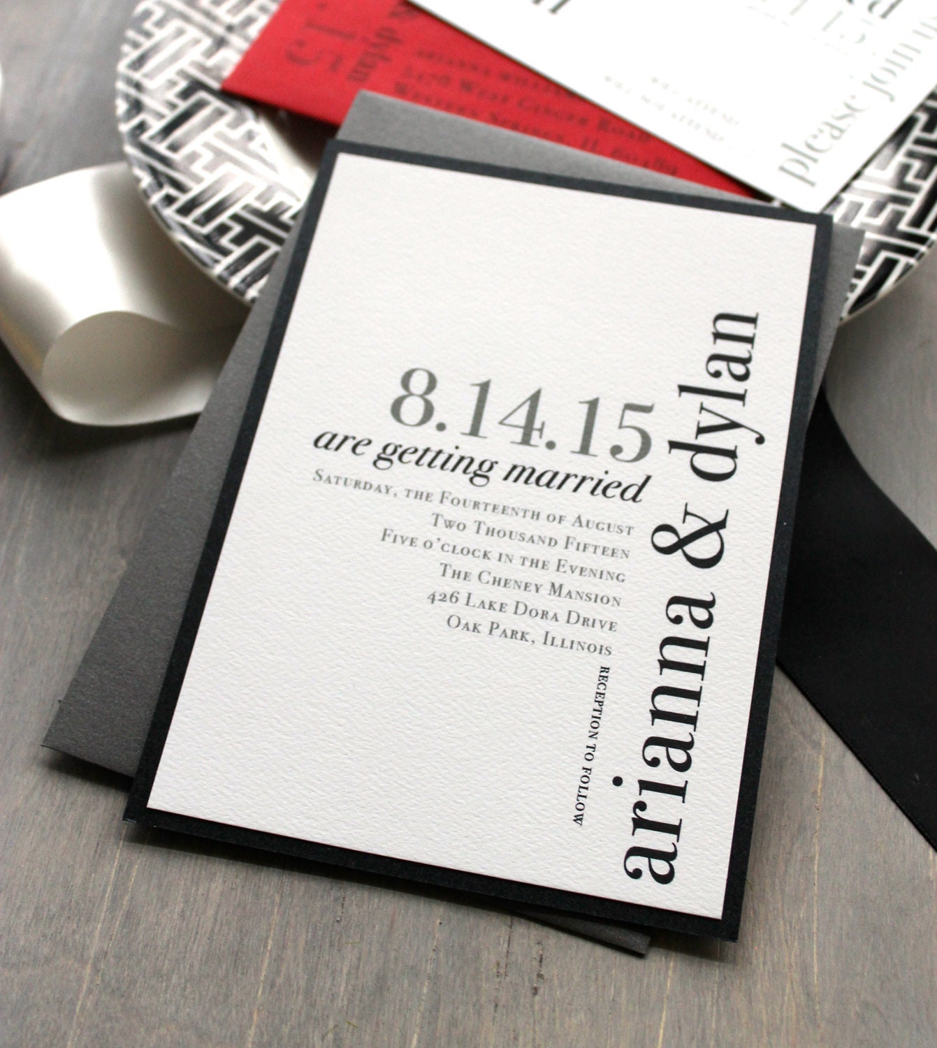 fingerprint heart wedding invitation and save the date by ...