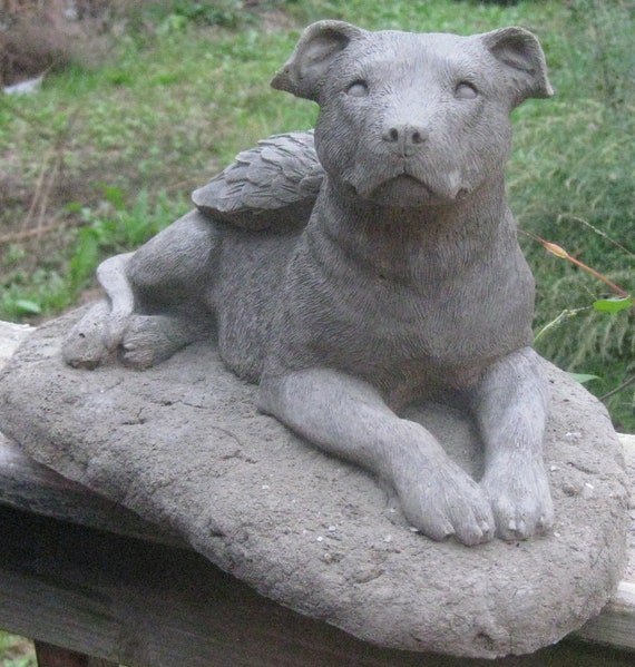 cement pitbull statue