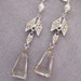 Art Deco Earrings, Rhinestone Pearl Silver Earrings, Chandelier Earrings, Bridal Earrings, Handmade Repurposed Eco Jewelry - JryenDesigns