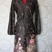 Vintage 1970's Chocolate Floral Day Dress M/L