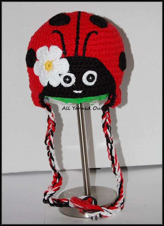 Handmade Crochet Red Ladybug Hat