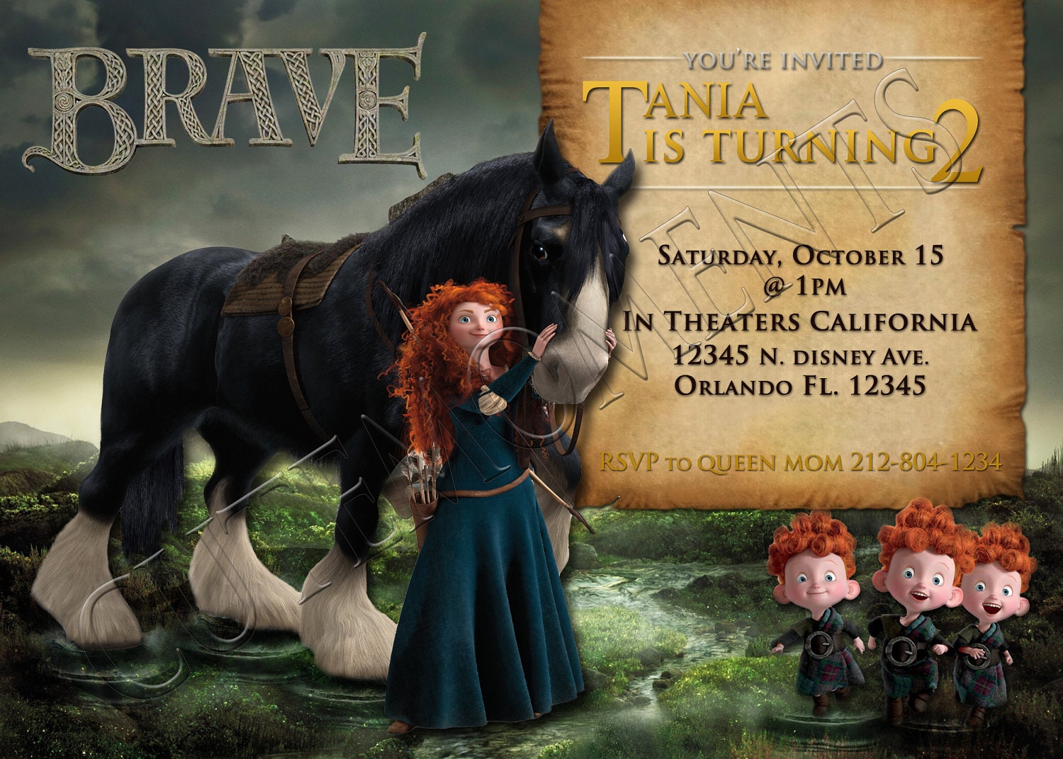 Brave Horse - Disney Brave Merida Personalized Birthday Party InvitationSexiezPix Web Porn