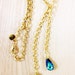 SAPPHIRE RAIN - Swarovski teardrop crystals // aqua blue cyan // gold finish chain // lariat // holiday // statement // bridesmaid