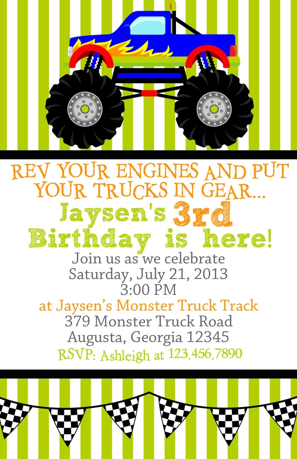 Trucks Birthday Invitations 7