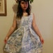 Blue Skeleton Toile Backless Sundress Sweetheart Neckline