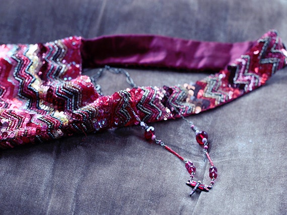 Dragonfly Necklace - Pink Red Necklace - Unique Necklace For Women - Dragonfly Jewelry - Unique Mosaic Jewelry - OOAK Necklace