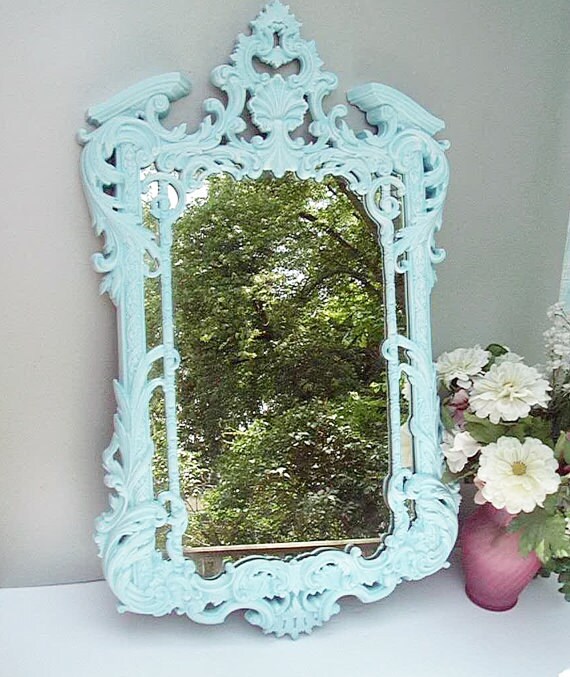 Large Ornate Shabby Mirror Baby Nursery by AnnClarkInteriors