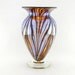 Hand Blown Art Glass Vase - Iridescent Amber, Scarlet Red, and Black