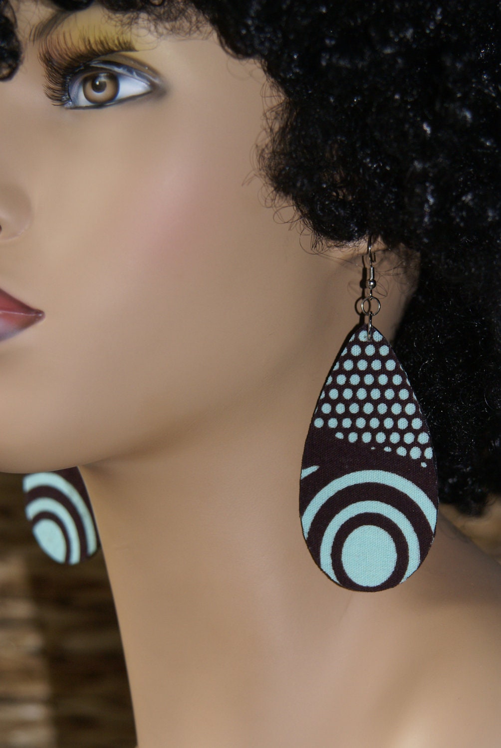 Super Funky Fabric Covered Wood Earrings by ZTGabbyCreations