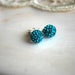 Turquoise Crystal Studs -- Turquoise Czech Crystal Balls, Sterling Silver