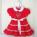 Vintage Polly Flinders Red Hand Smocked Ruffled Dress with White Collor white lace SZ T2 Little Girls Dress Holiday Dress