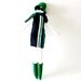 Handmade fabric doll Fulana green blue black and white striped fabric la dolce vita limited edition 16'' art doll kids toy