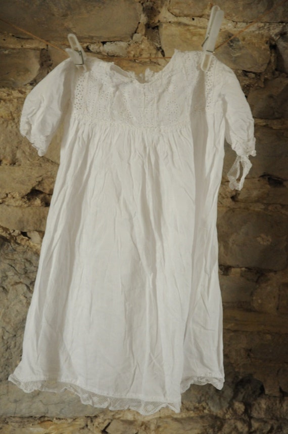 Antique early Victorian Christening gown Handmade white