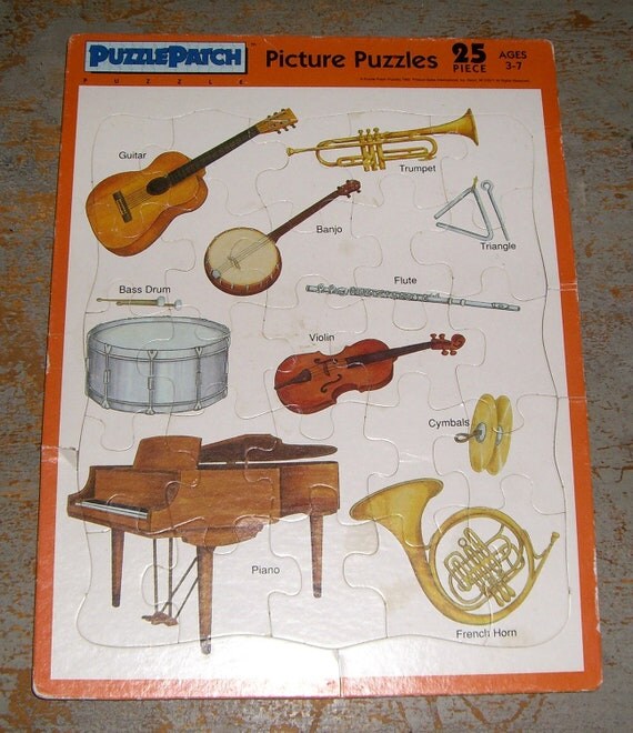 Vintage Puzzle Musical Instruments Puzzle Patch by TheBackShak