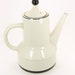 large vintage teapot midcentury stoneware tea kettle japanese large white