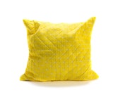 Origami throw pillow, contemporary cushion cover, 19.5X19.5, 50x50, yellow printed folding cushion, Home decor accessory
