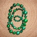 Vintage Mid Century Long Beaded Neckalce, Shades of Green