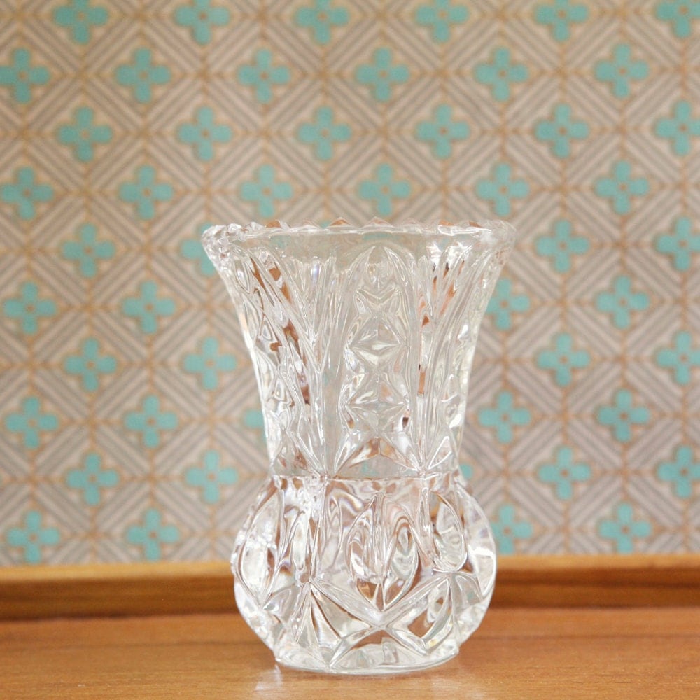Lead Crystal Glass Small Mini Bud Vase Princess House Lead