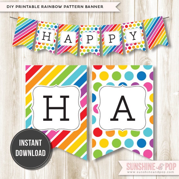 items-similar-to-instant-download-rainbow-happy-birthday-banner-diy