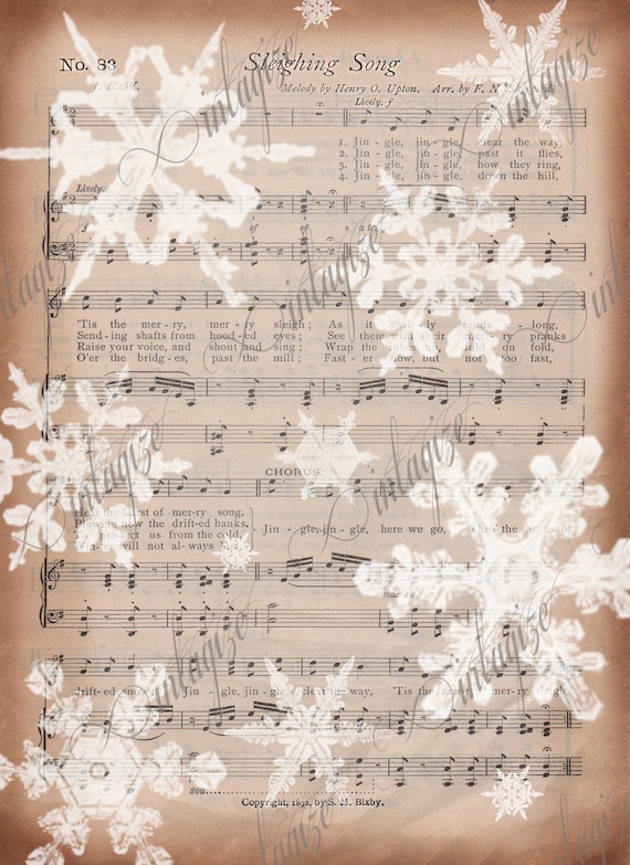 Items similar to Christmas Printable Sheet Music for Printable Cards Tags Art Prints. Vintage ...