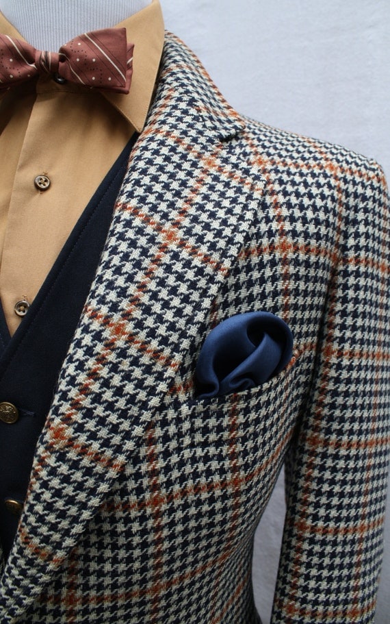 Items similar to Mens Vintage Hickey Freeman Houndstooth Windowpane ...