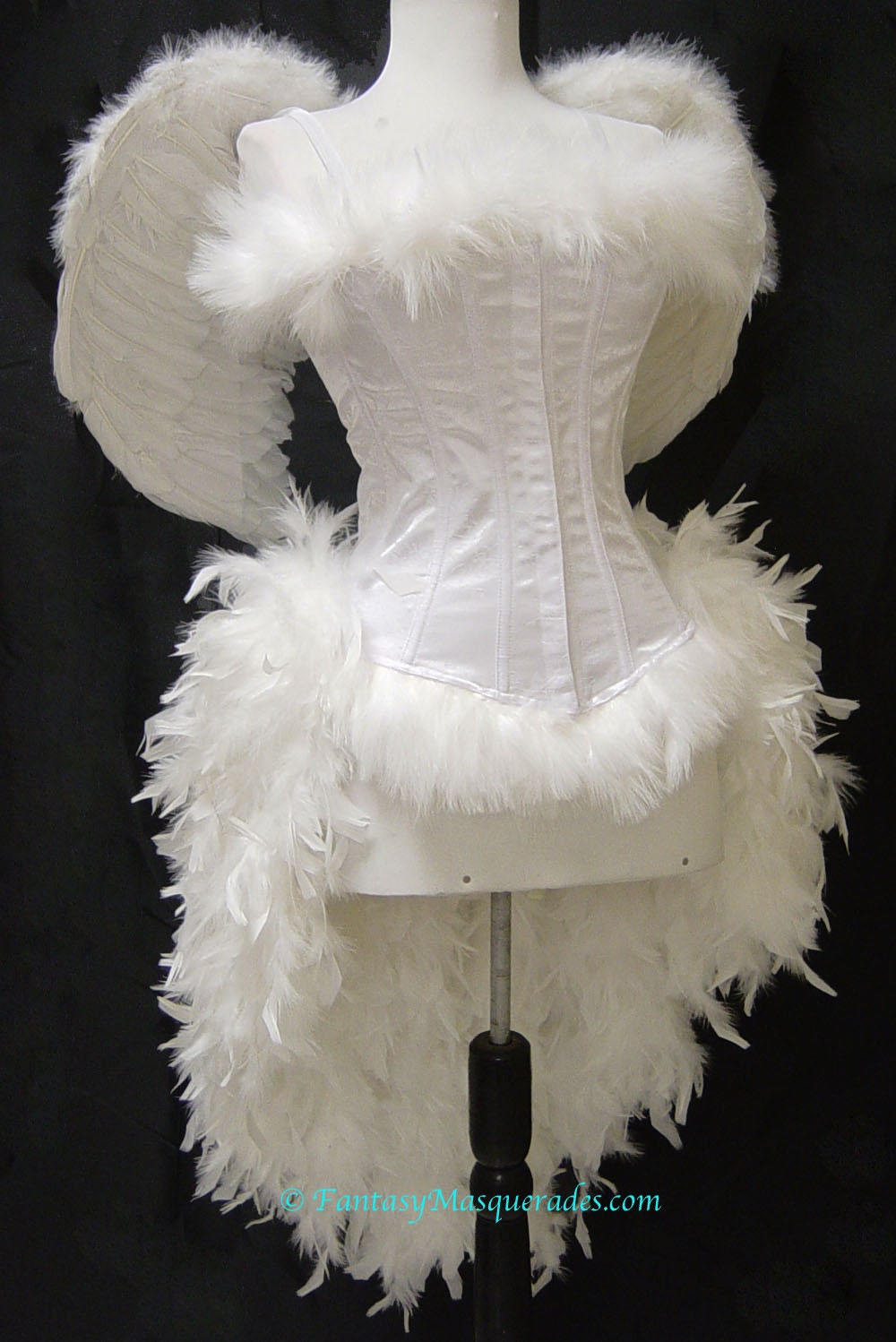 Pick SizeWhite Angel Burlesque Feather Costume with Wings