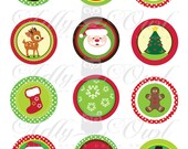 Items similar to Happy Holiday, Merry Christmas 2 inch Santa Printable ...