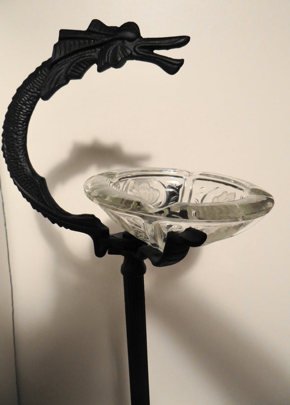 Antique192040s Authentic Cast Iron Dragon Head Ashtray/Plant