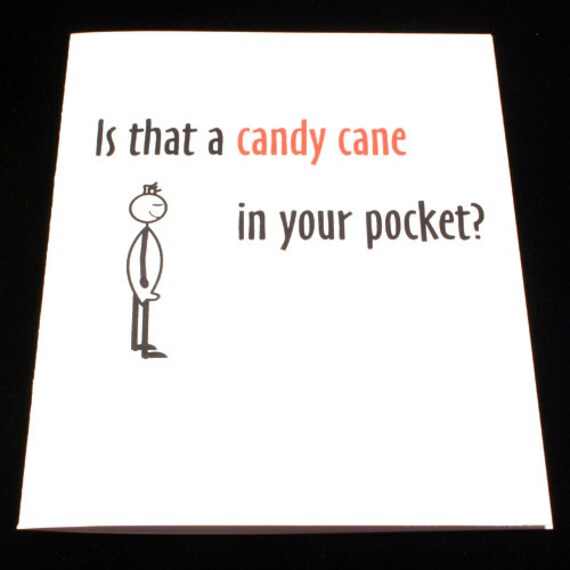 Items similar to Christmas Greeting Card Adult Humor Candy Cane