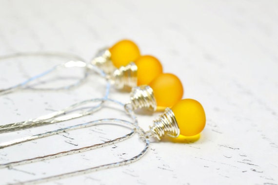 to Sunshine Yellow Bridesmaids Necklace, Freesia Bridesmaids Jewelry 