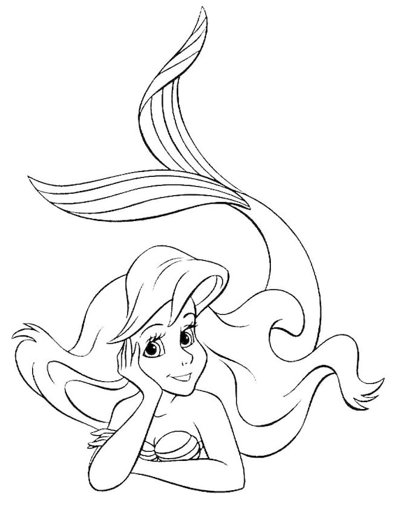 Free 350 Little Mermaid Svg Black And White SVG PNG EPS DXF File