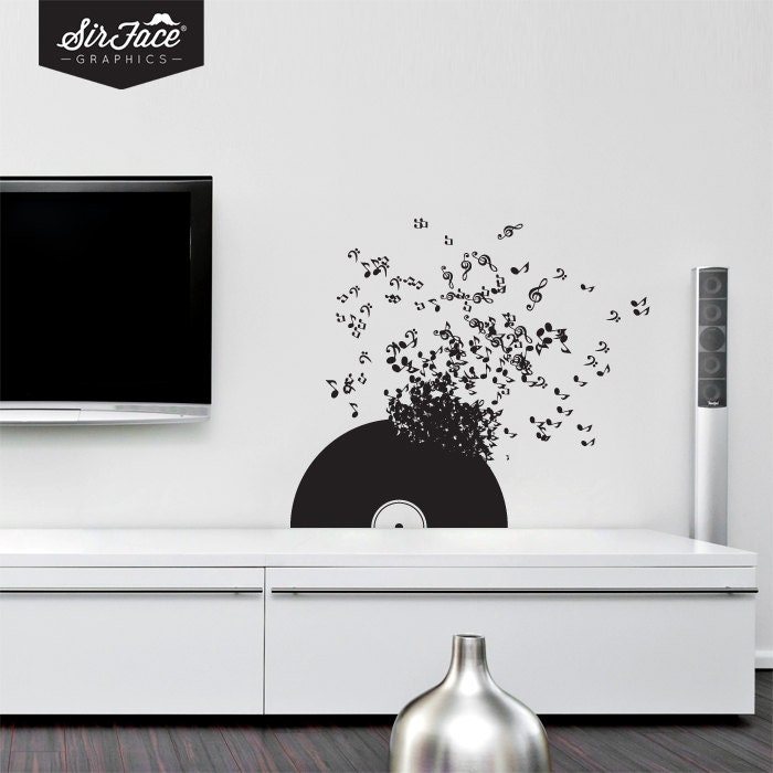 Vinyl Record Wall Decal Music Wall Decal Wall by SirFaceGraphics