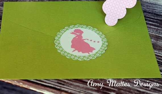 Girls Printable Matching Stickers Any Invitation Design Il_570xn