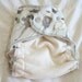 birds on organic cotton - OS (one size) fitted diaper - custom order - all organic hemp, cotton and bamboo - snaps
