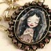 reserved for Beatriz - In Crystal Coffin she sleeps - from Snow White fairytale - original cameo painting necklace. art by KarolinFelix
