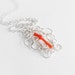 SALE Coral necklace, wire wrapped necklace, natural coral jewelry, red stone wire wrapped pendant