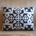 Wool Pillow - Made with Pendleton® Fabric - Native Black White Geometric Tribal