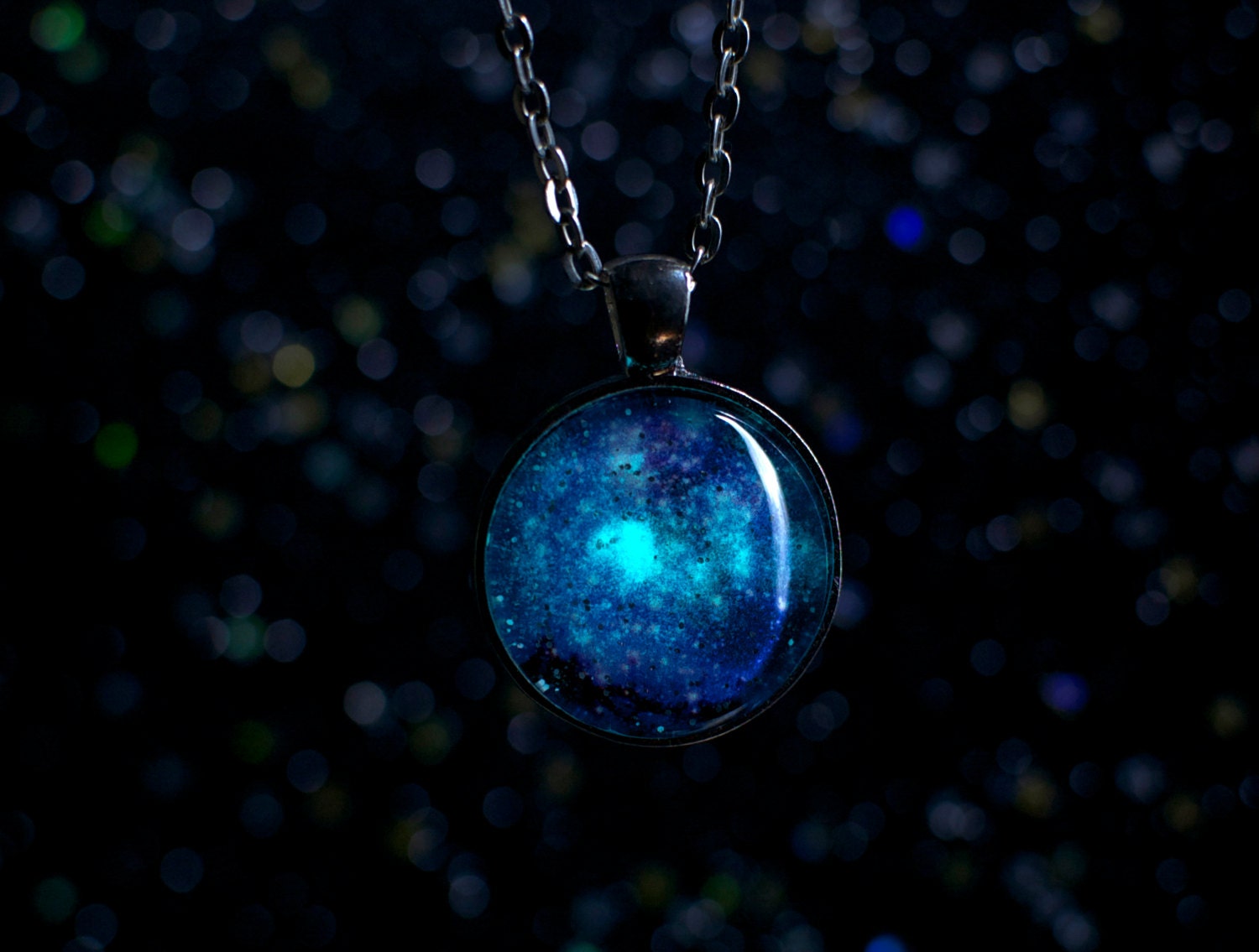Glow in the Dark Galaxy Necklace / Tarantula by shophexafauna