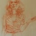 Original drawing woman standing pastel pencil on Canson paper by Vernon Grant, Lovely Woman, 11" x 14"