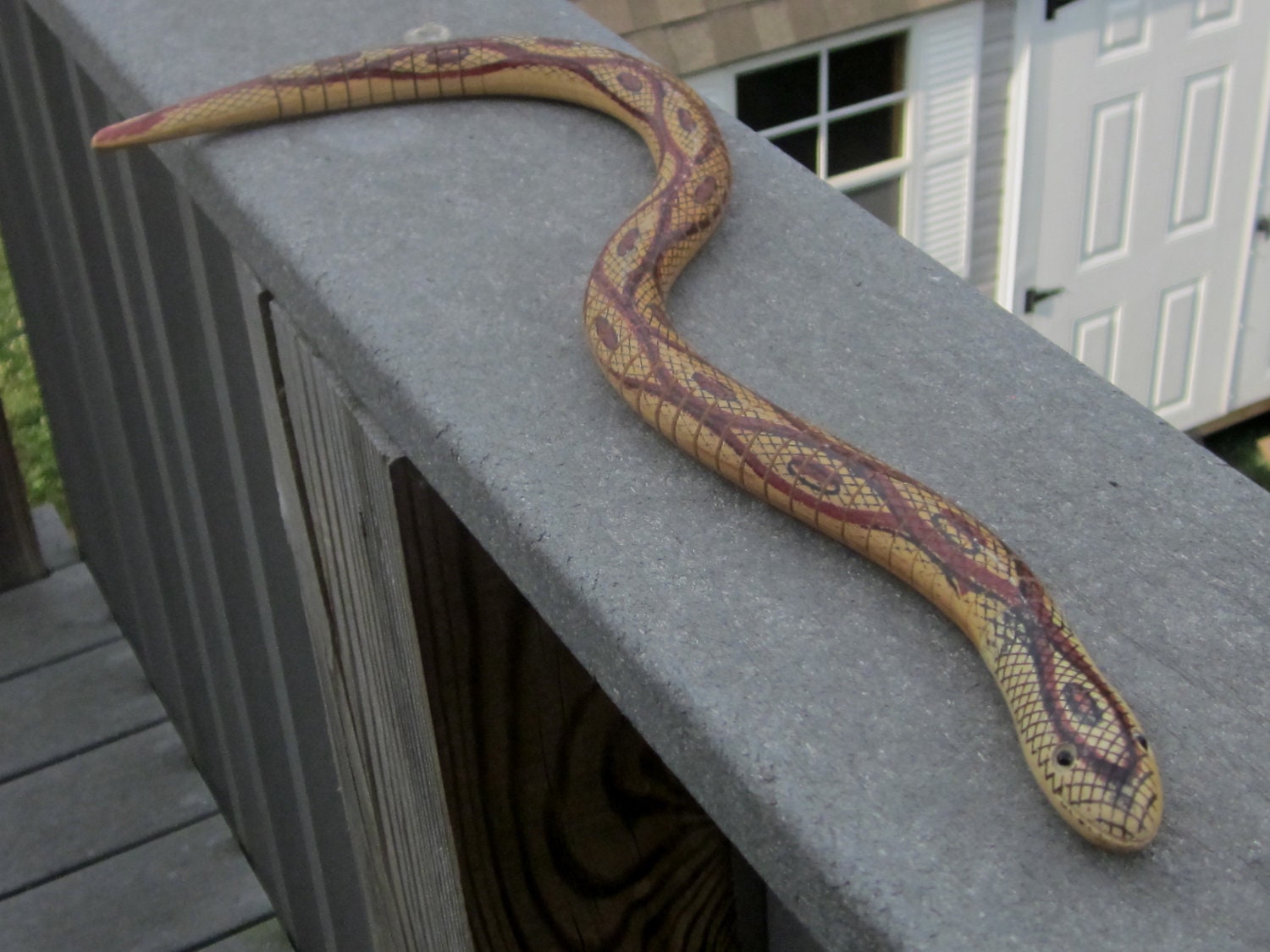 Hand Cut and Hand Painted Wood Snake Looks and Moves Like Real