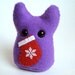 Stocking Something -- Christmas Plush Monster -- Purple and Red