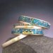 RESERVED for Cynthia Three Iridescent Mosaic Brass Bangle Bracelets