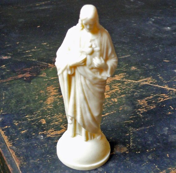 1950s DASHBOARD JESUS Regal Ivory Plastic