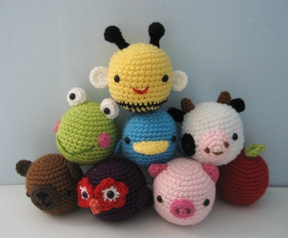 Amigurumi Animal Toys for Baby Crochet Pattern Set Digital Download