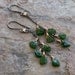 Russian Chrome DIOPSIDE earrings, hammered finish nuggets, sterling silver and gold, 14k gold filled